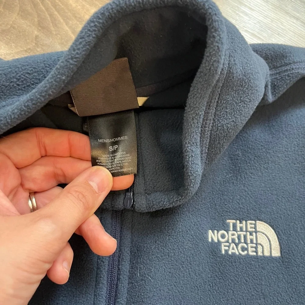The North Face Mens Navy Blue TKA 100 Quarter Zip Fleece Pullover S Small
